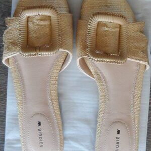 New Birdies Kiwi Slide Sandal Size 7 Wheat Raffia